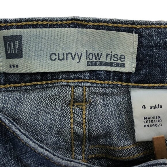 Gap Curvy Low Rise Stretch Jeans Size 4 Ankle Bootcut Medium Wash 5 Pockets - Picture 4 of 15